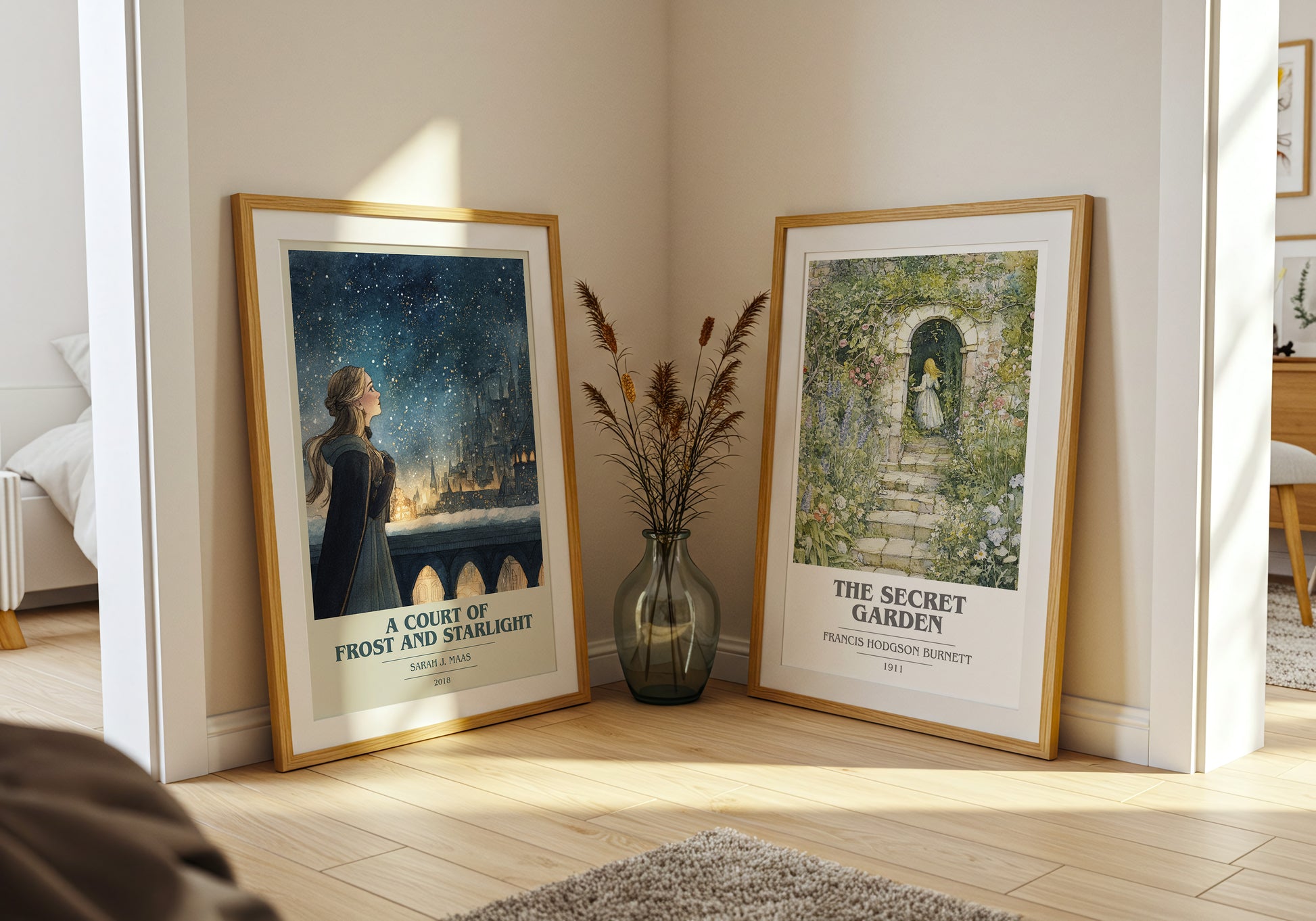 A Court of Frost and Starlight book cover book poster framed on wall – fantasy wall art