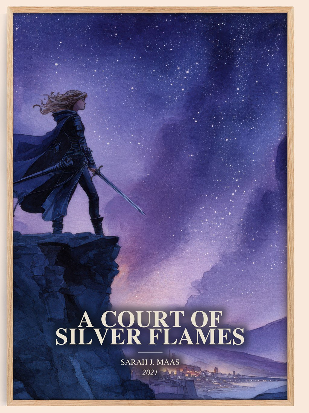 A Court Of Silver Flames watercolour book poster by Sarah J. Maas – framed literary art print