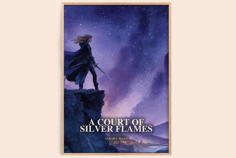 A Court Of Silver Flames watercolour book poster by Sarah J. Maas – framed literary art print