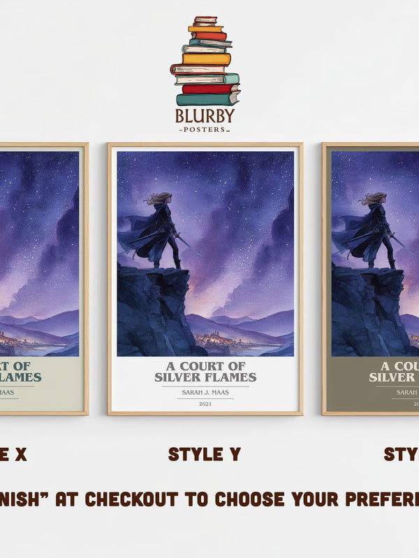 A Court Of Silver Flames book cover print in frame leaning in hallway – fantasy wall art