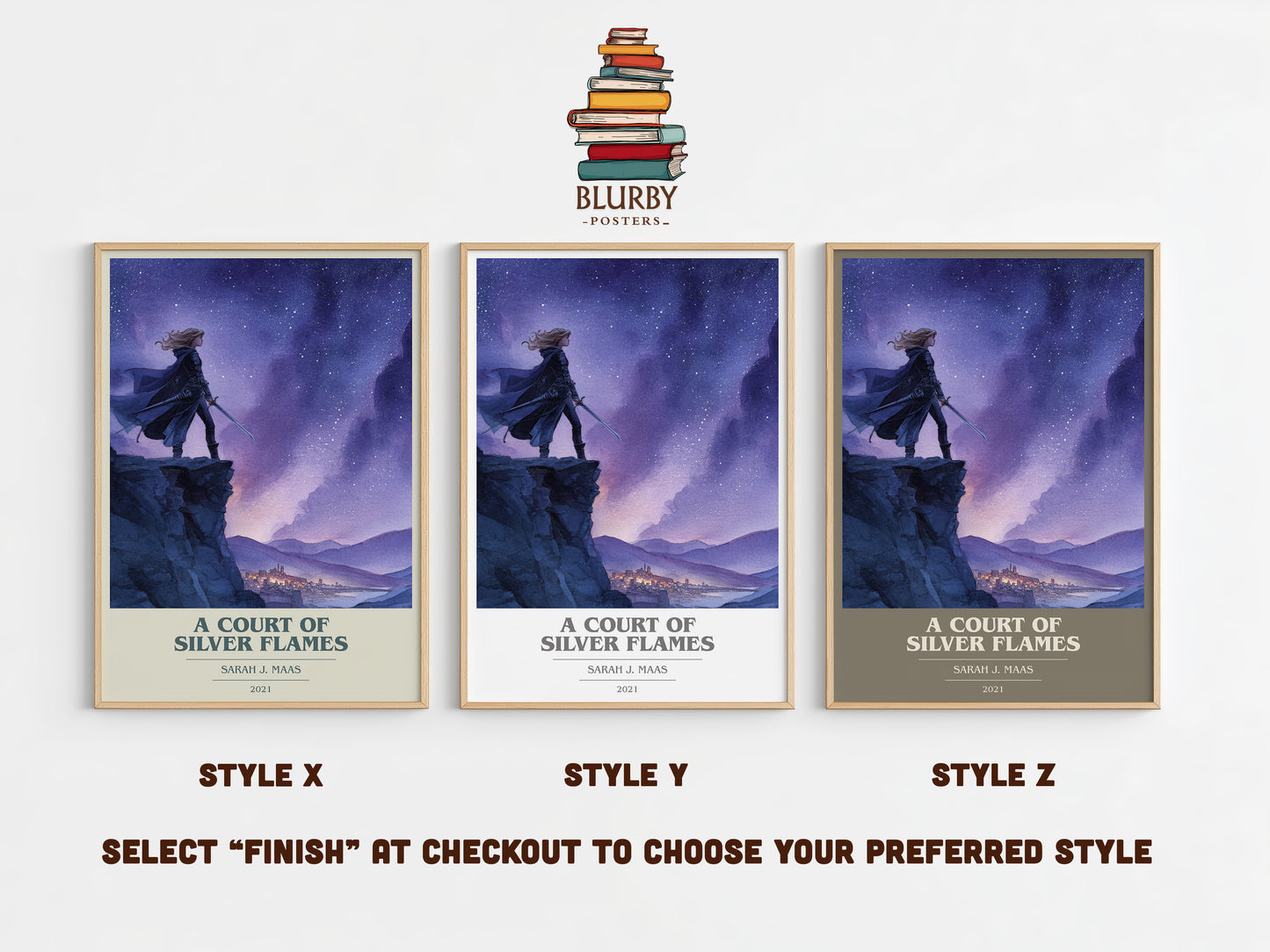A Court Of Silver Flames book cover print in frame leaning in hallway – fantasy wall art