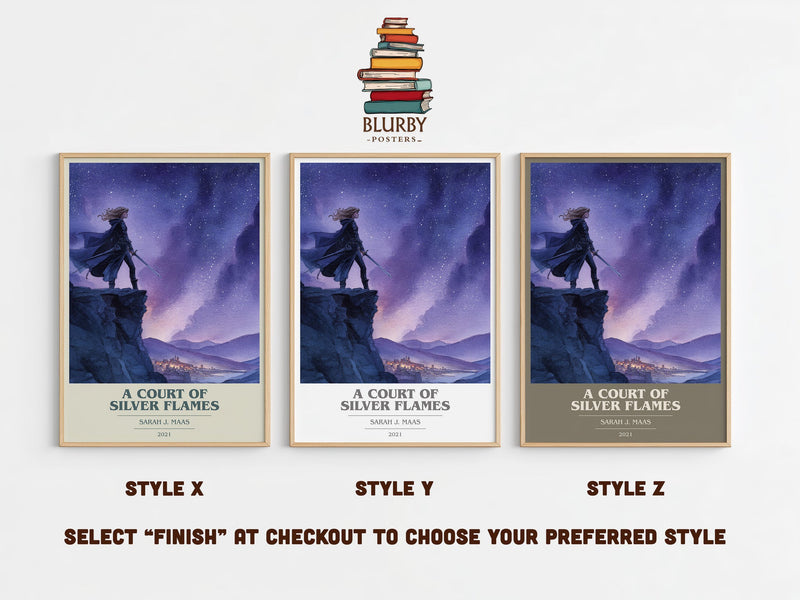 A Court Of Silver Flames book cover print in frame leaning in hallway – fantasy wall art