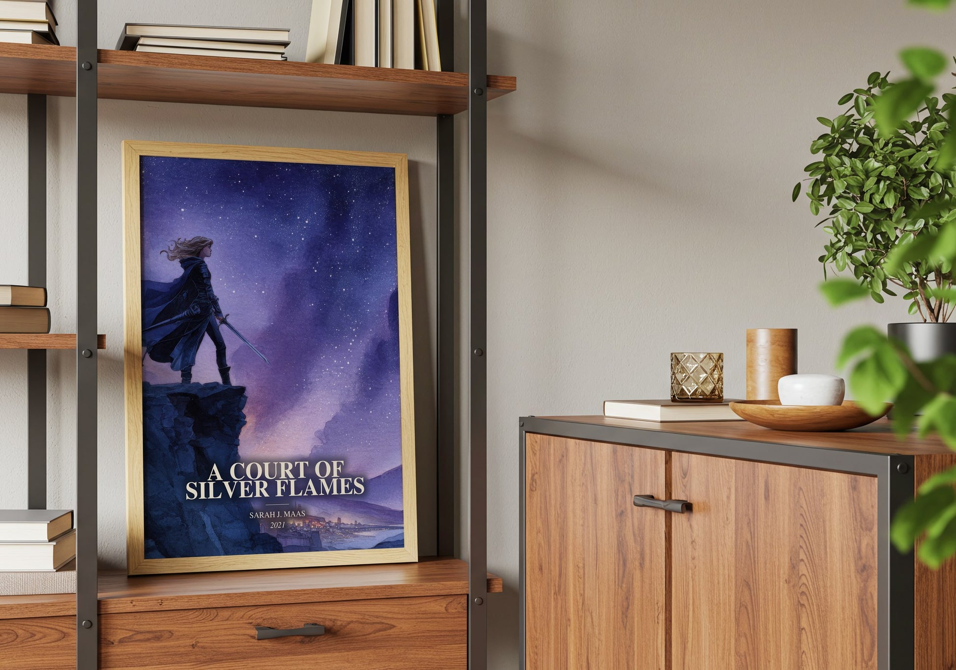 A Court Of Silver Flames book watercolour illustration paper finish options – matte satin gloss
