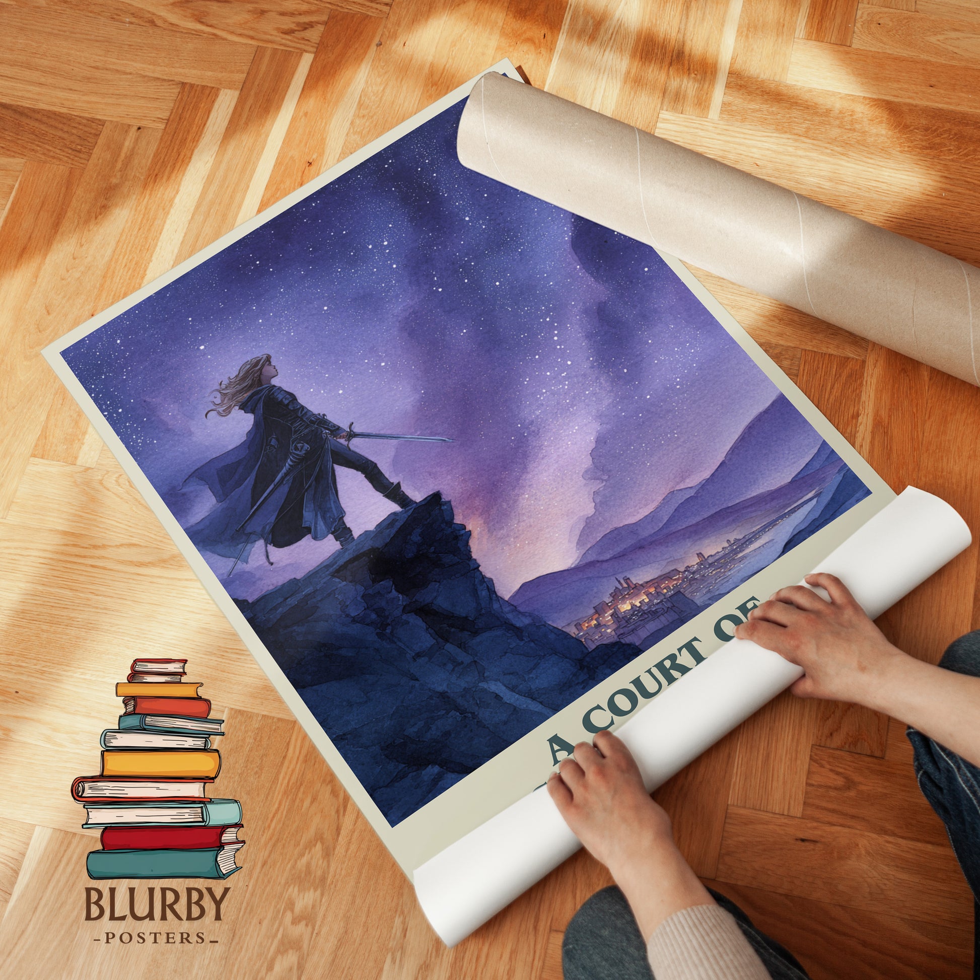 A Court Of Silver Flames book cover print on bookshelf – Sarah J. Maas fan gift