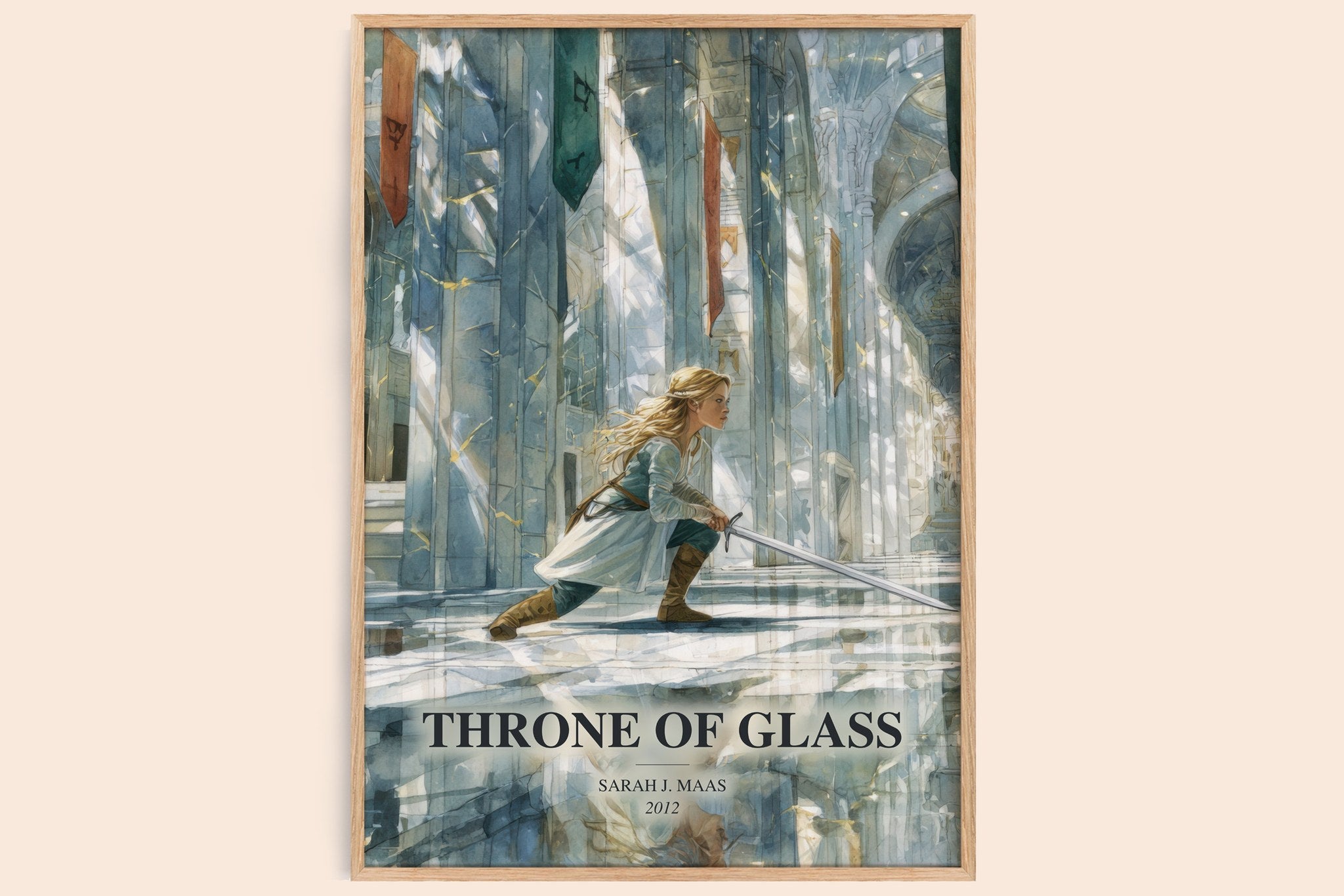 Throne Of Glass Book Watercolour Illustration by Sarah J. Maas