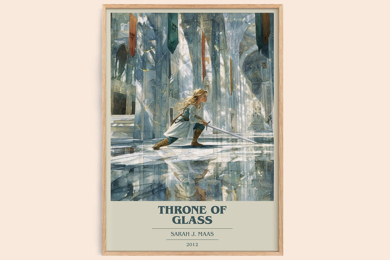 Throne of Glass Book Cover Poster by Sarah J. Maas (Modern Minimalist style)
