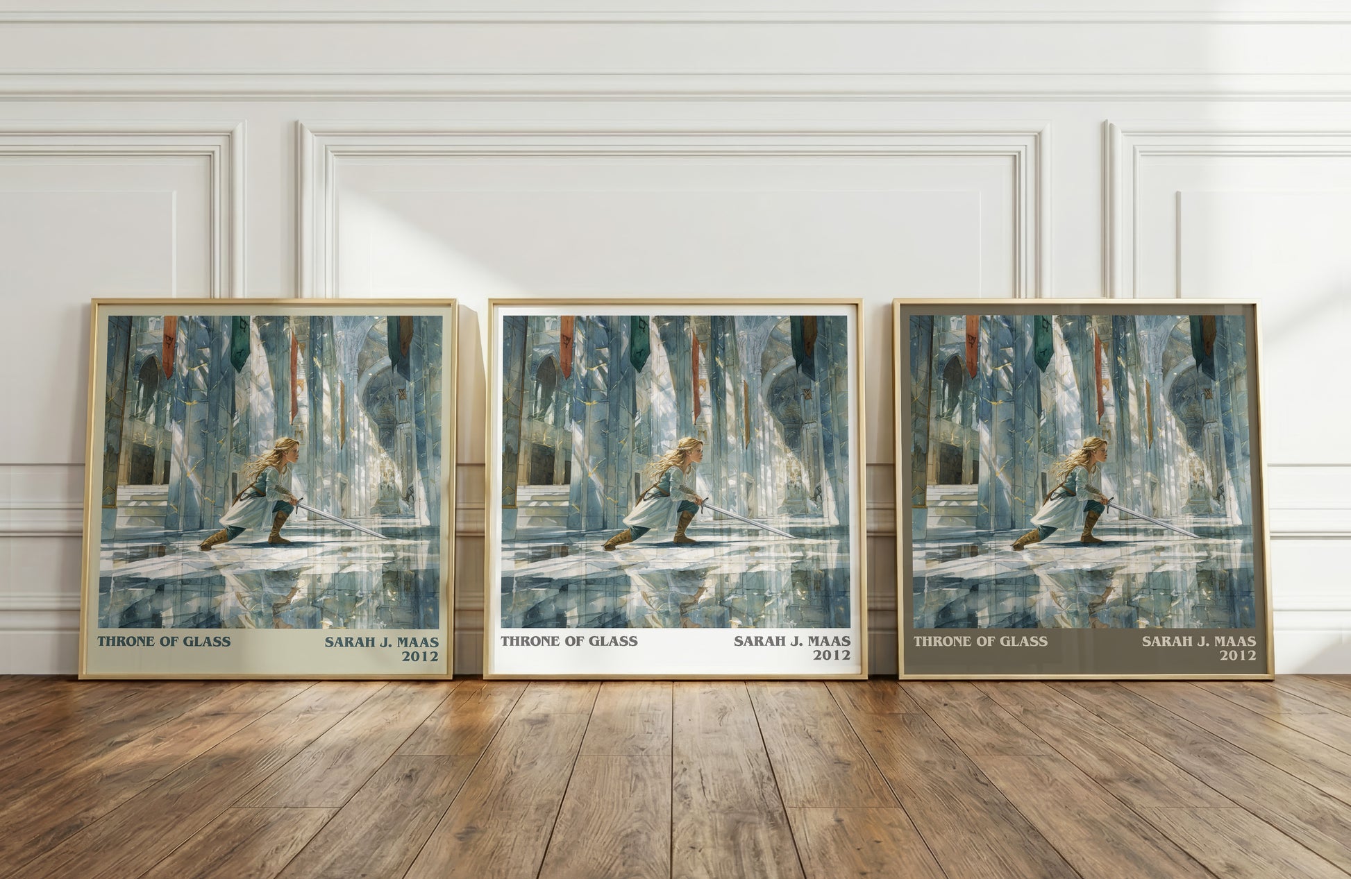 Throne of Glass literary print framed by window – literary home decor