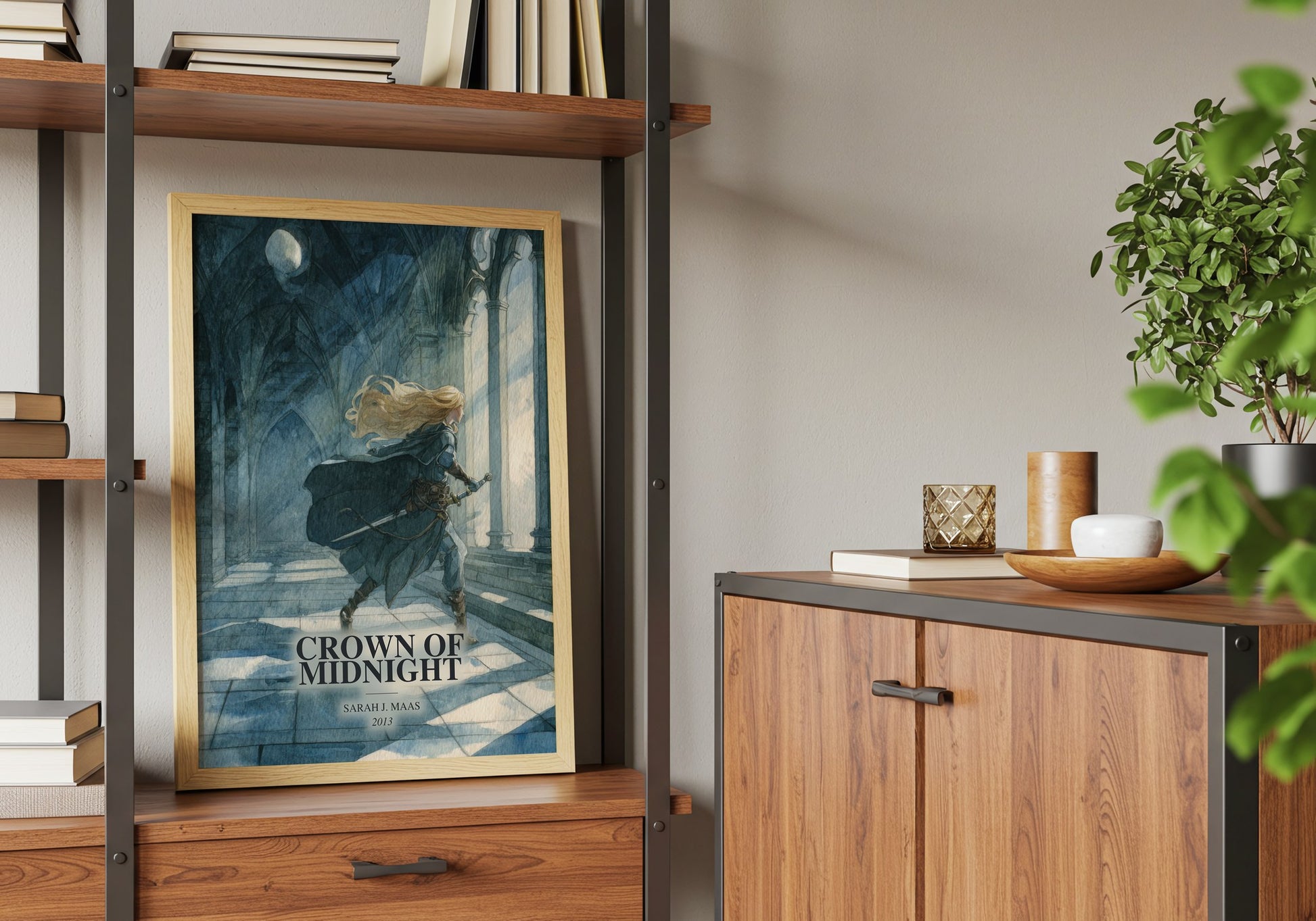 Crown Of Midnight book watercolour illustration paper finish options – matte satin gloss