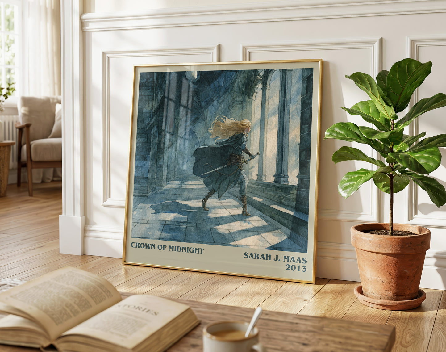 Crown of Midnight literary poster paired in gallery wall – literary art prints