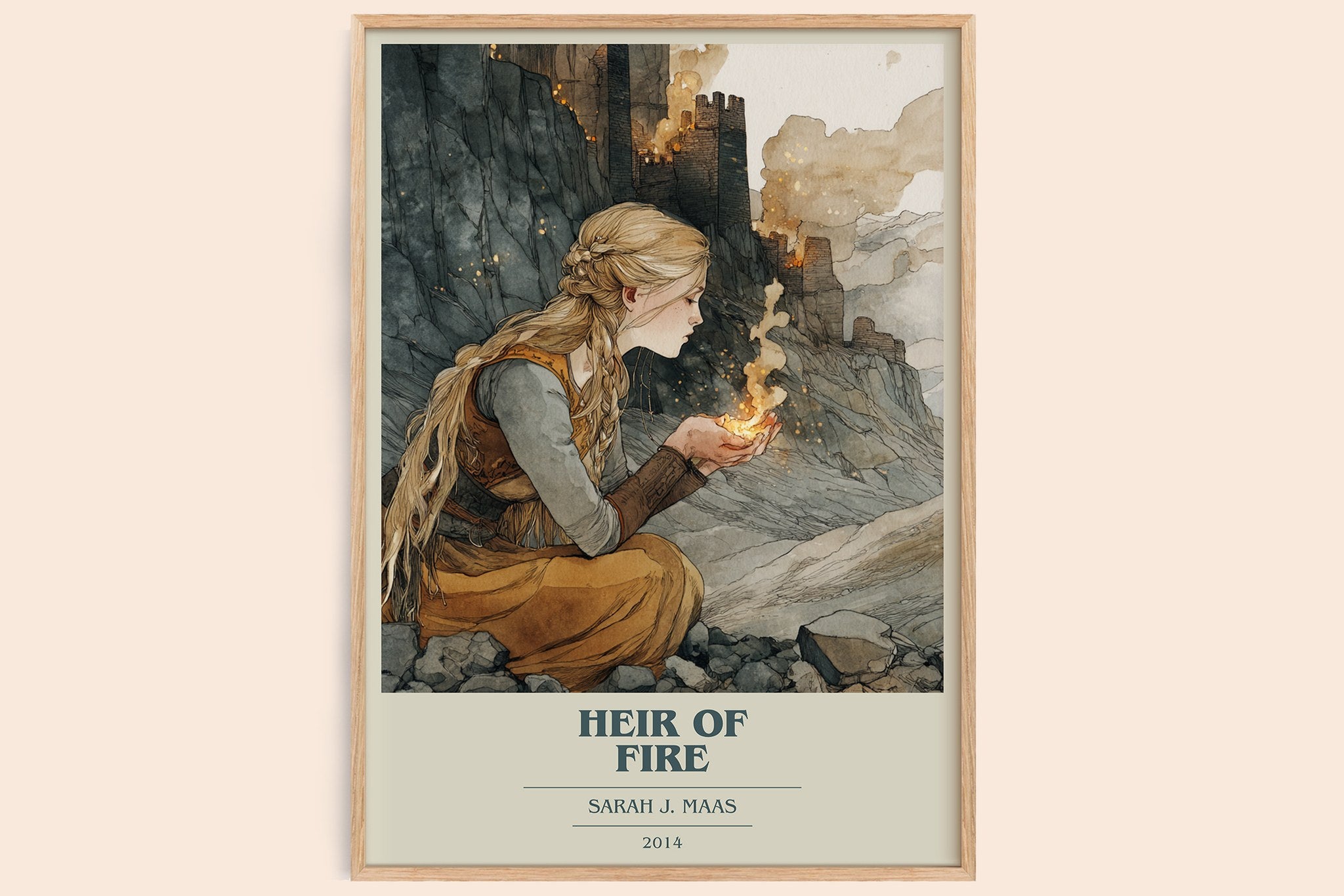Heir of Fire Book Cover Poster by Sarah J. Maas