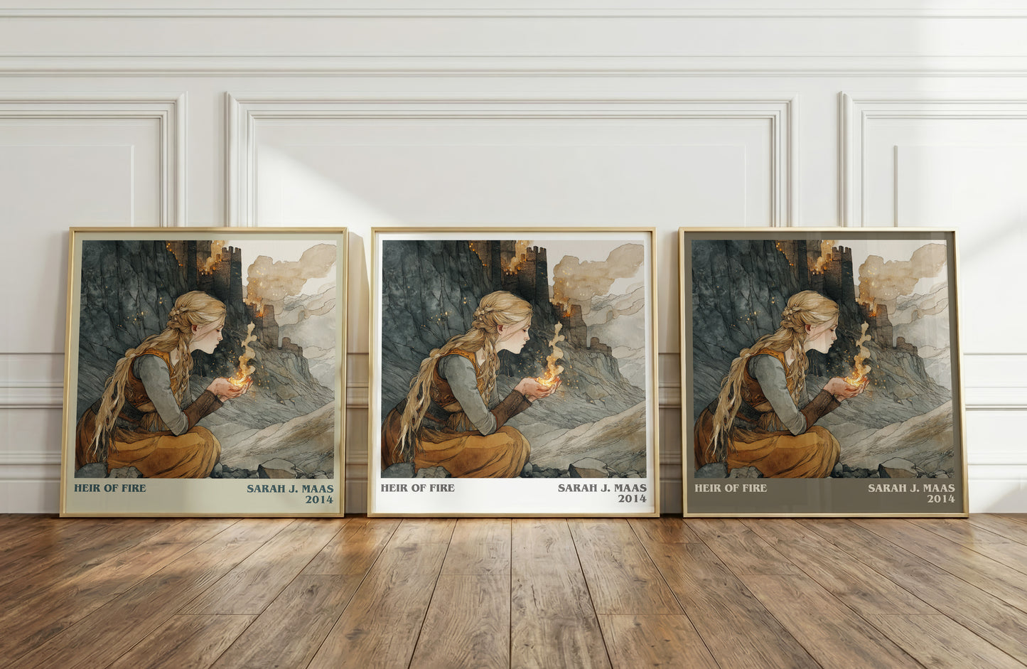 Heir of Fire literary print framed by window – literary home decor