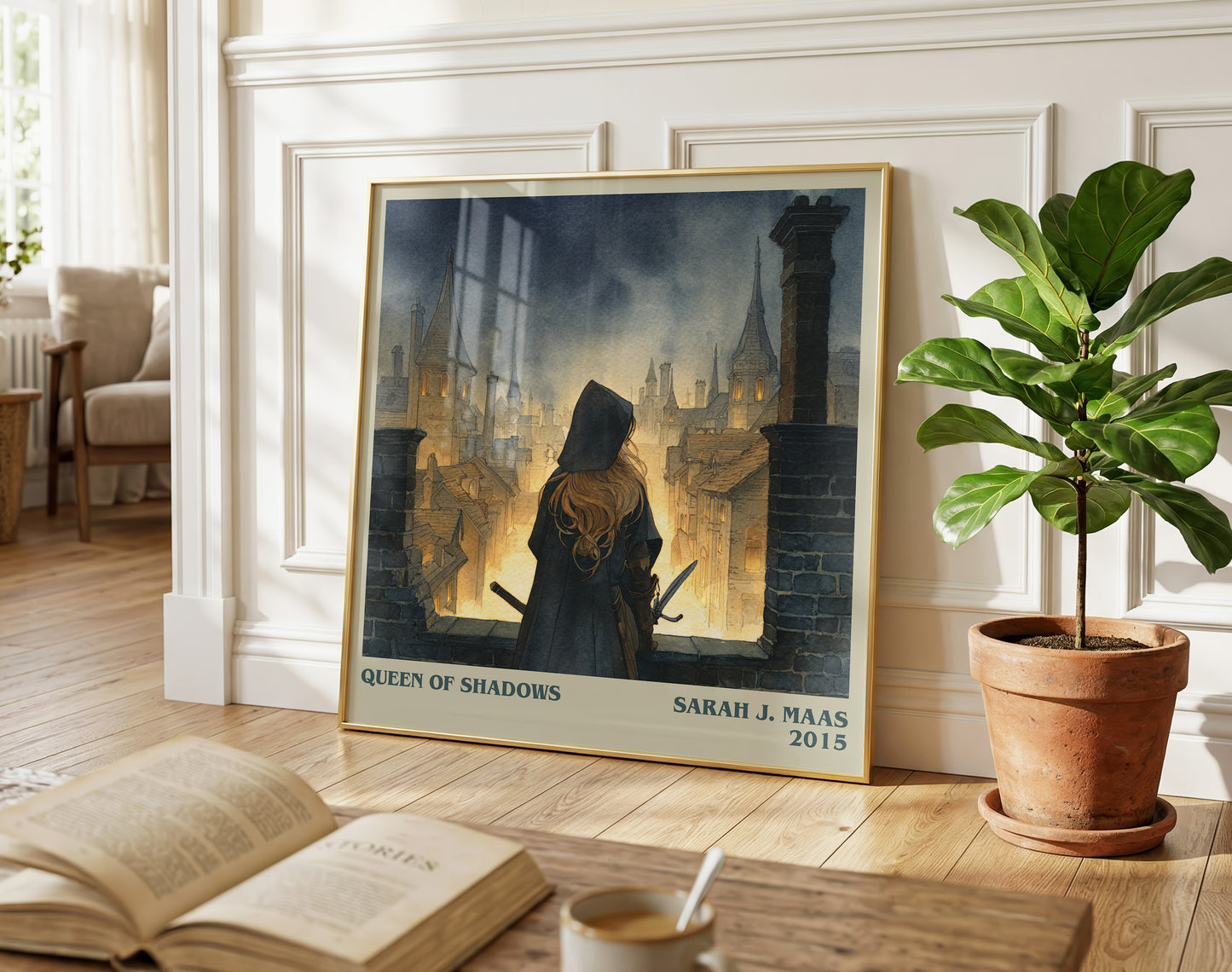 Queen of Shadows literary poster paired in gallery wall – literary art prints