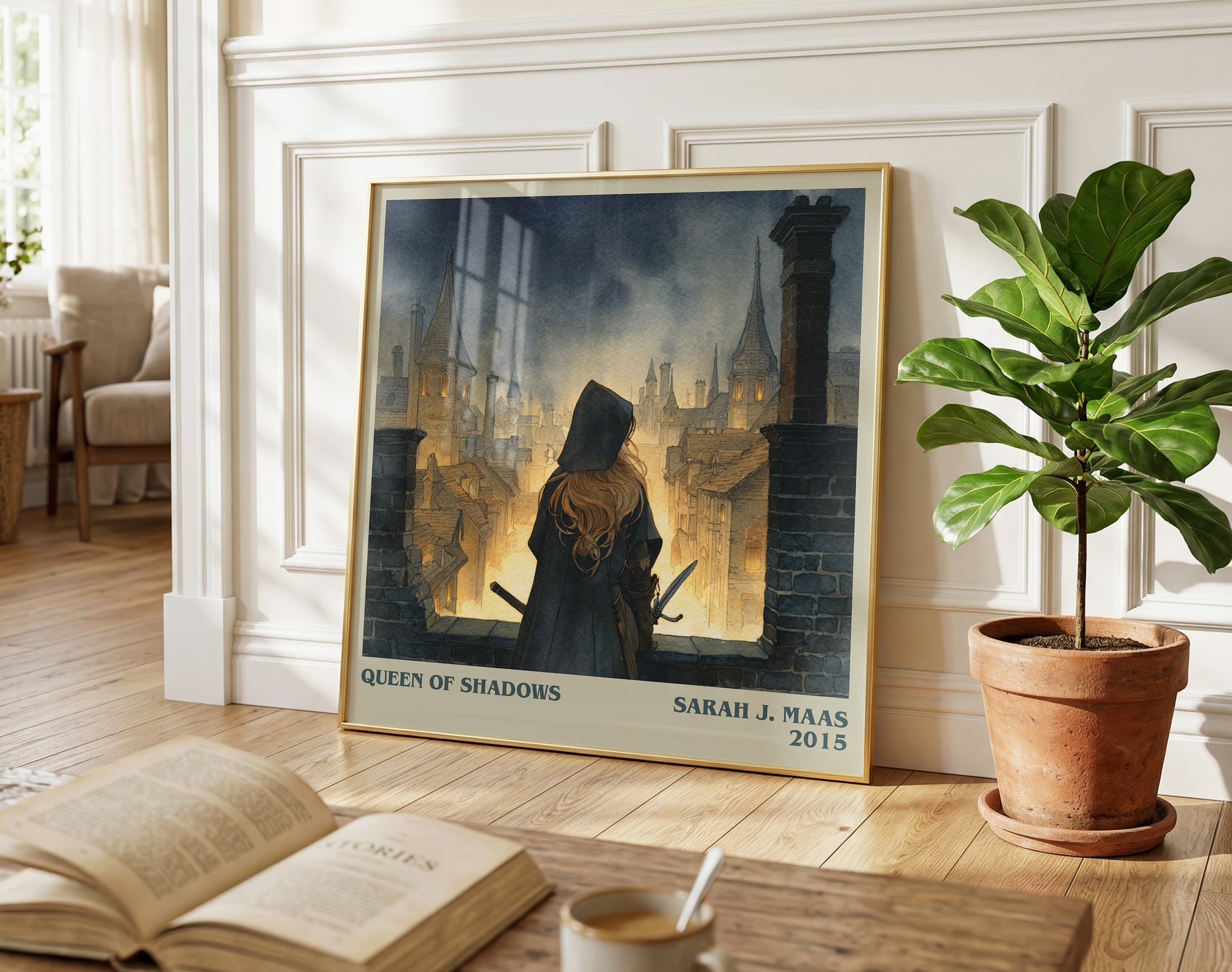 Queen of Shadows literary poster paired in gallery wall – literary art prints