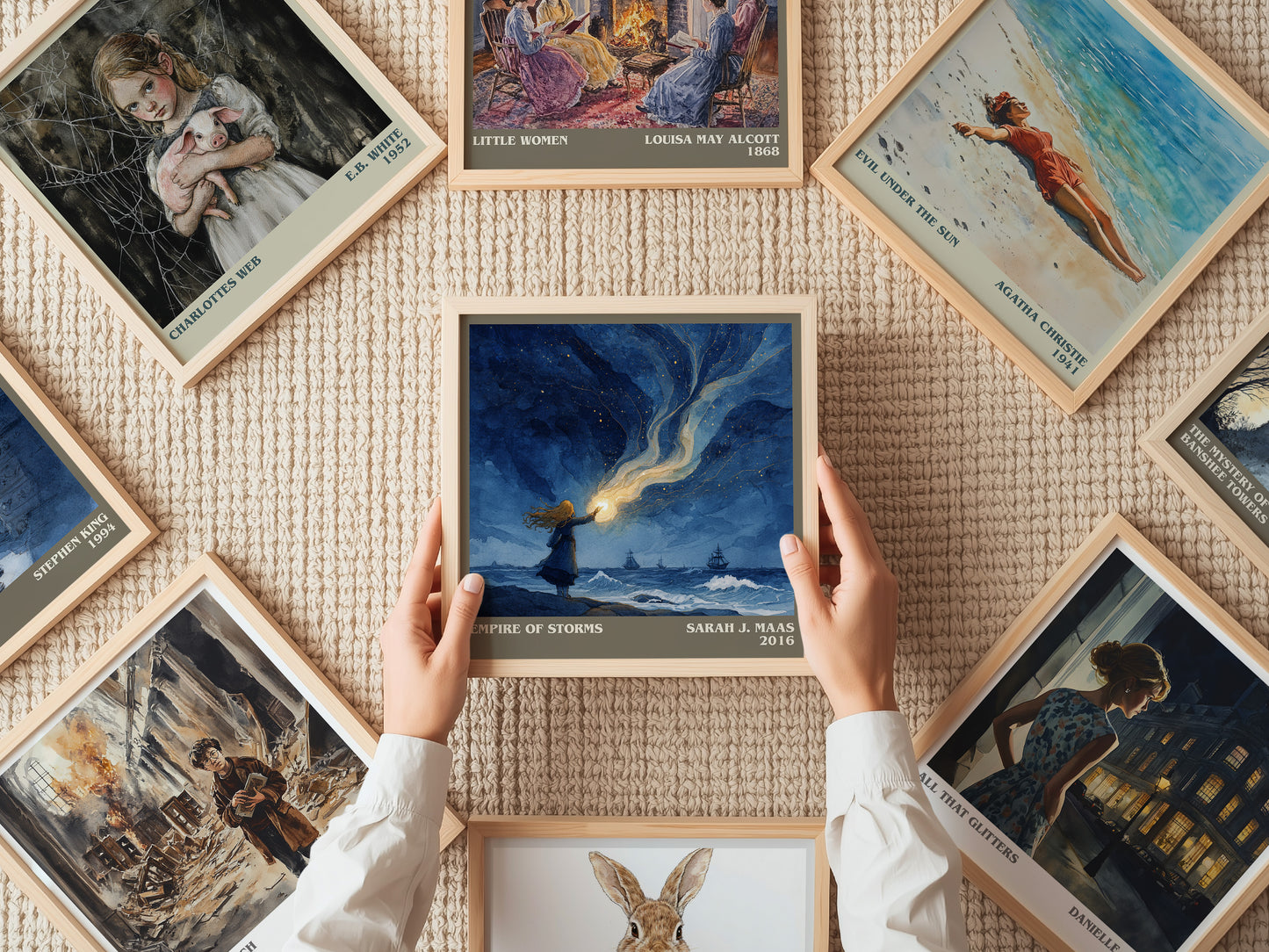 Empire of Storms literary print on bookshelf – Sarah J. Maas fan gift