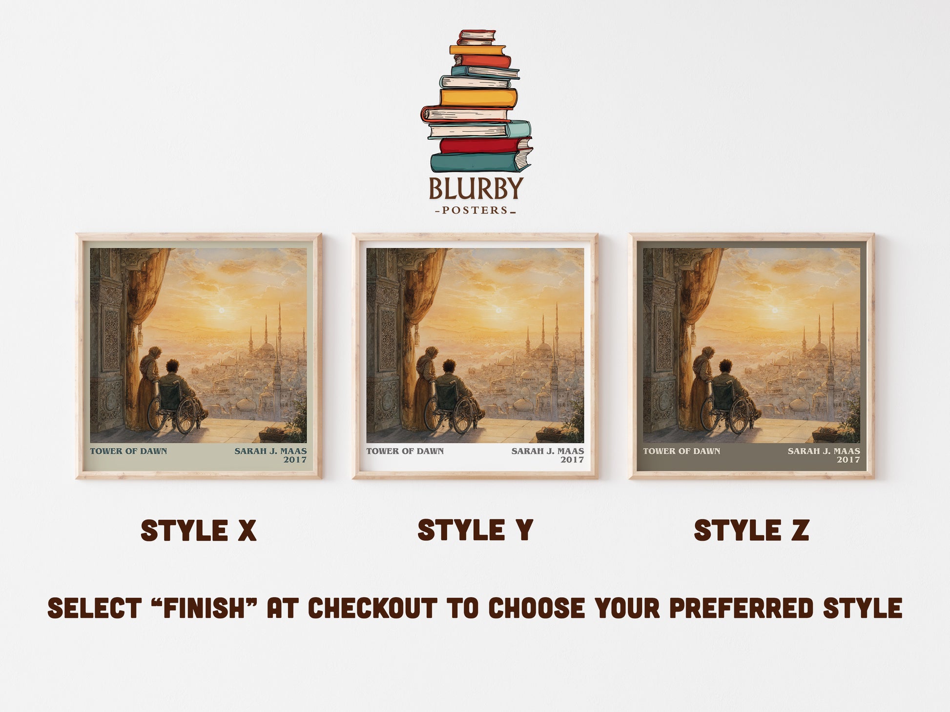 Tower of Dawn literary art print colour and style options – Sarah J. Maas book art
