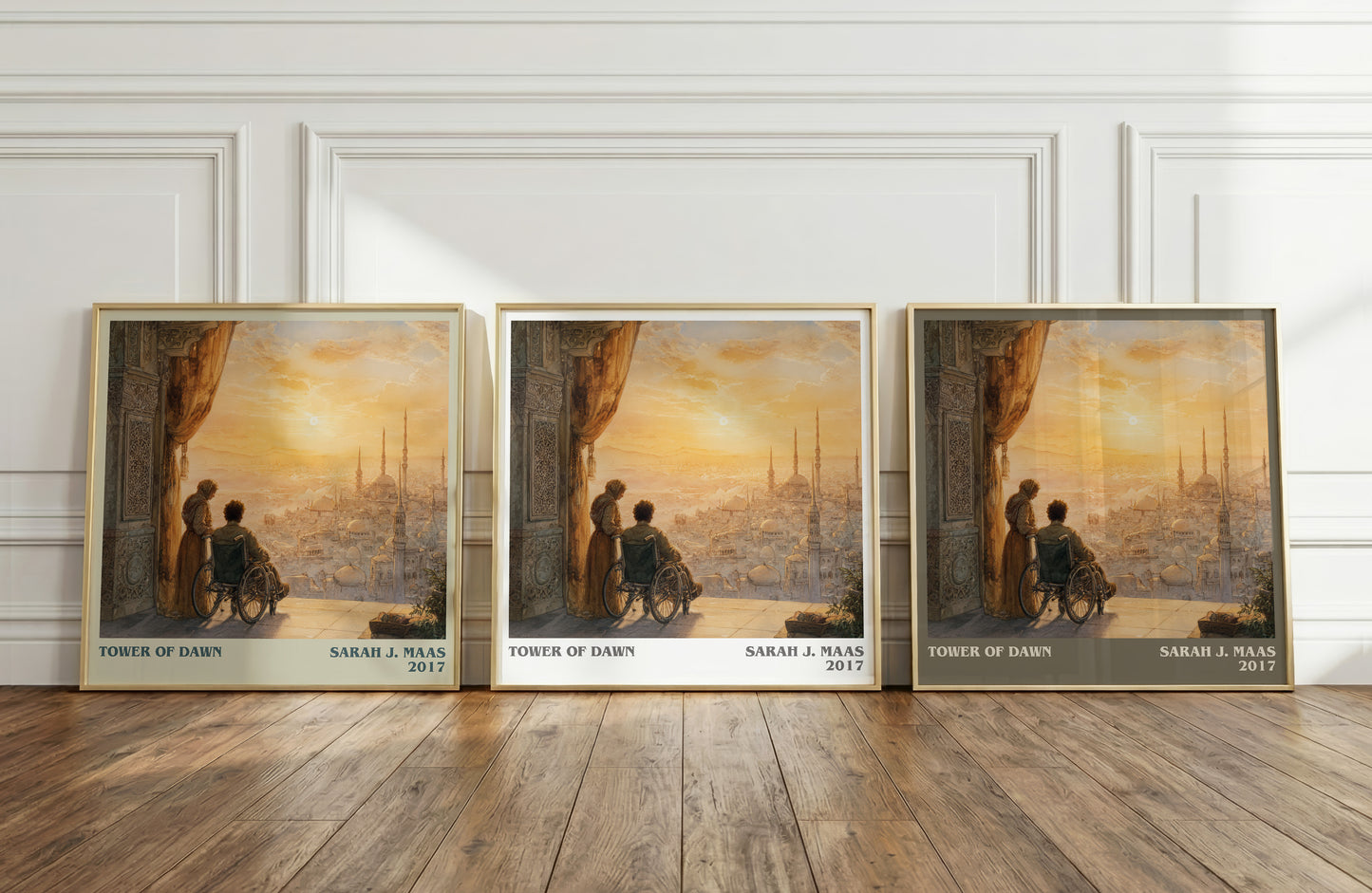 Tower of Dawn literary print framed by window – literary home decor