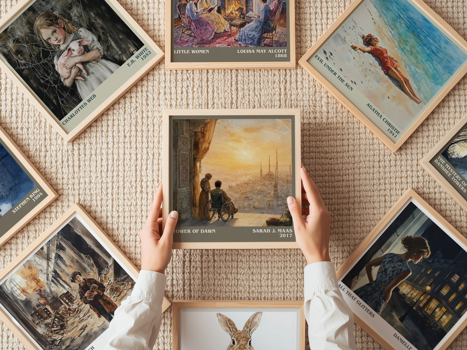 Tower of Dawn literary print on bookshelf – Sarah J. Maas fan gift