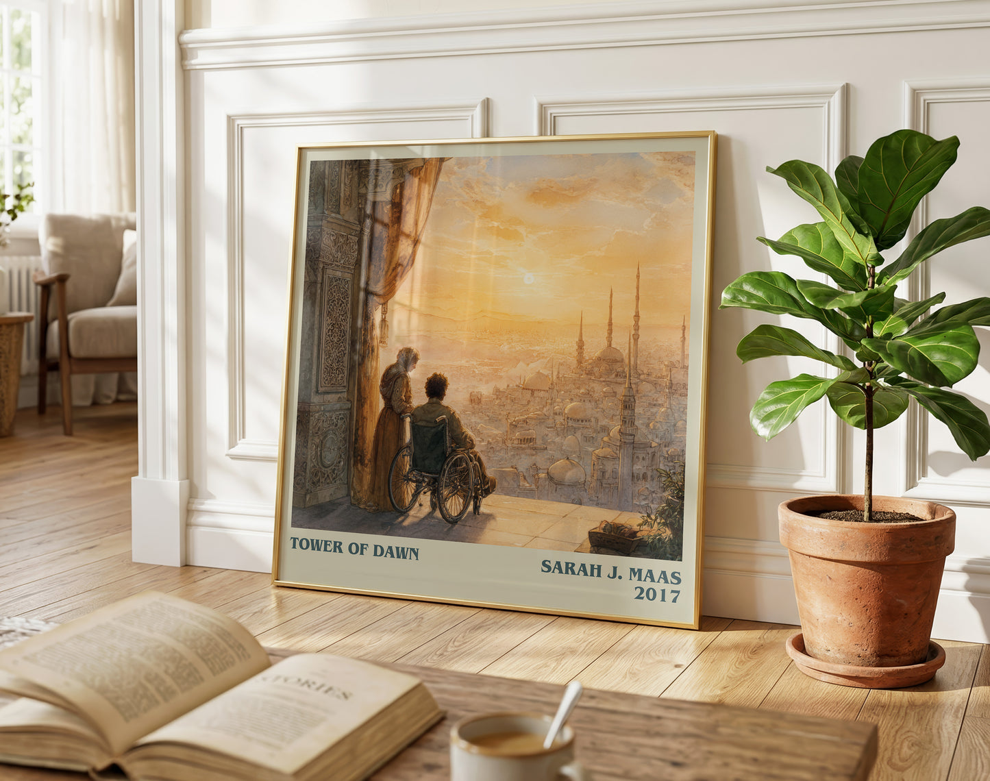 Tower of Dawn literary poster paired in gallery wall – literary art prints