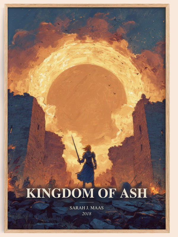 Kingdom Of Ash watercolour book poster by Sarah J. Maas – framed literary art print