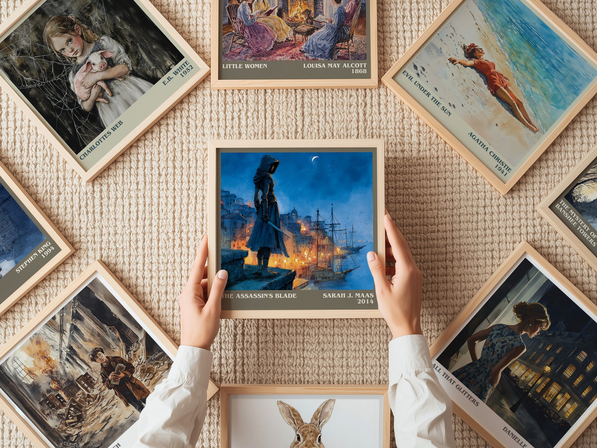 The Assassin's Blade literary print on bookshelf – Sarah J. Maas fan gift