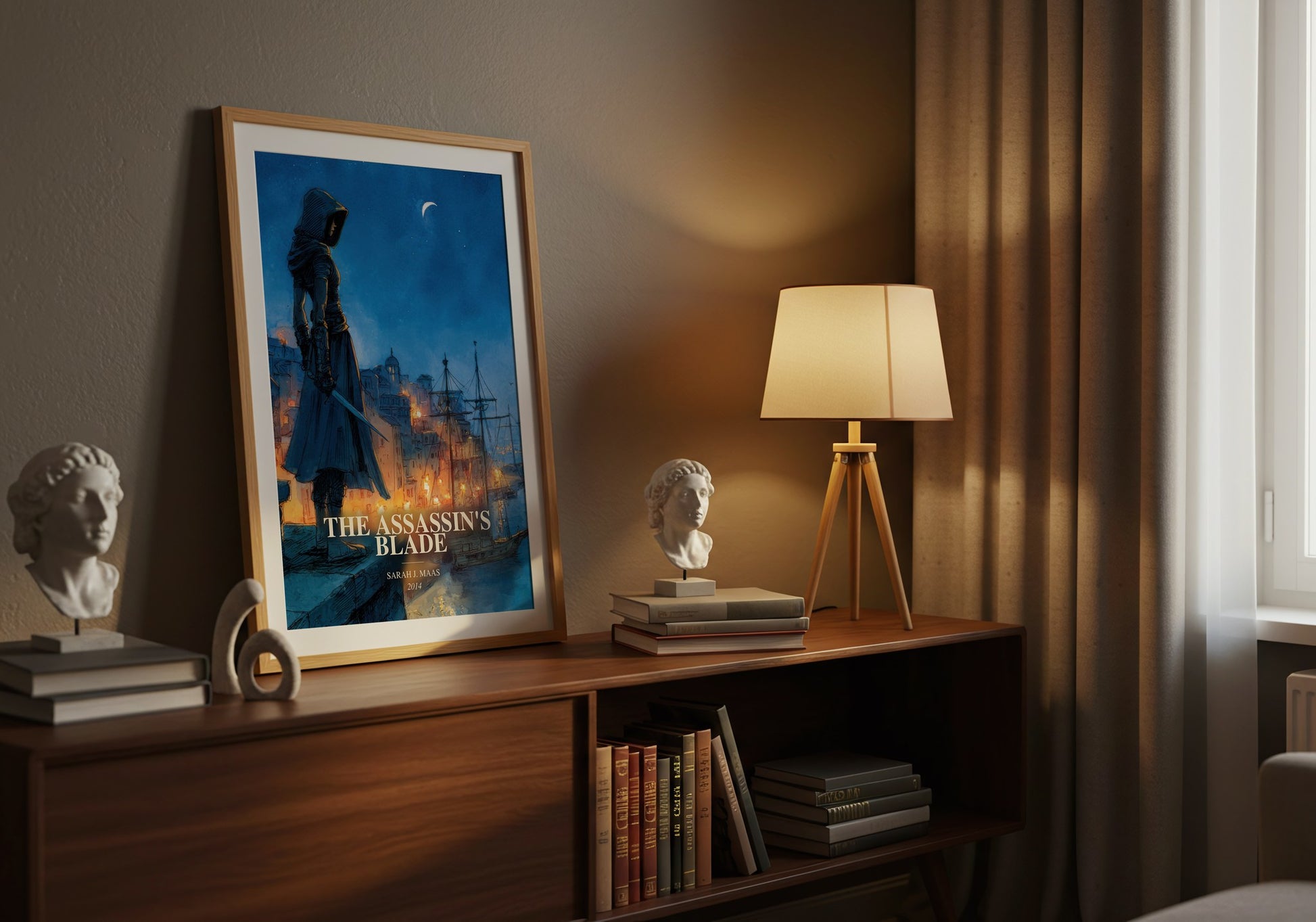 The Assassin'S Blade watercolour print on bookshelf – Sarah J. Maas fan gift