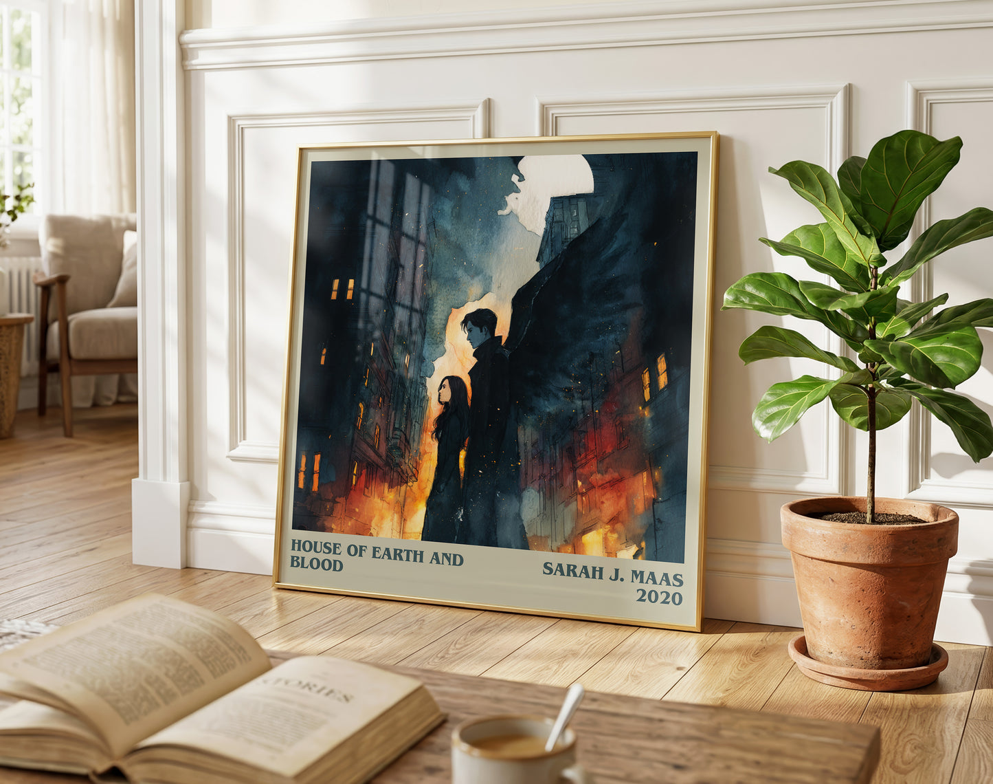 House of Earth and Blood literary poster paired in gallery wall – literary art prints