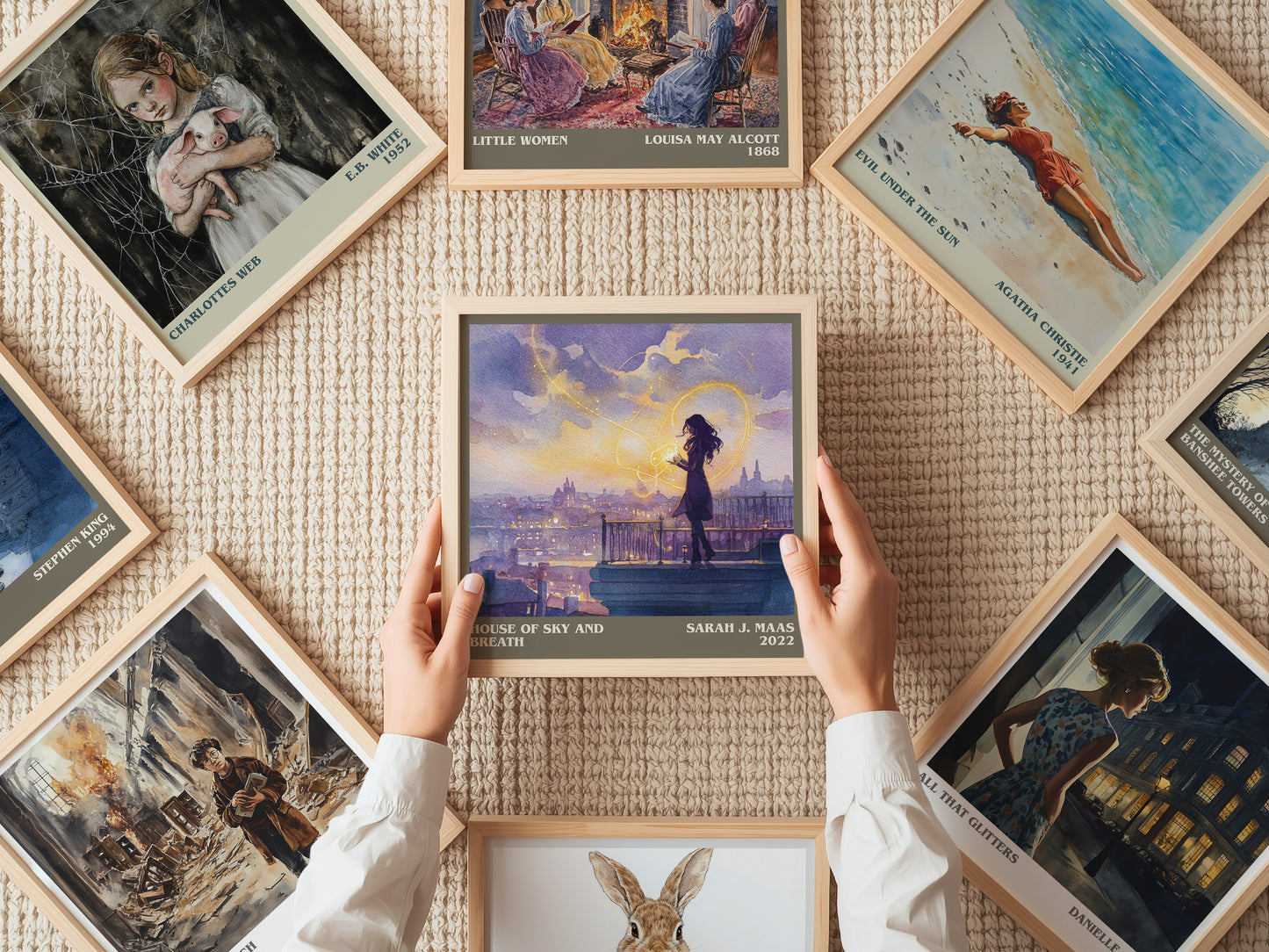 House of Sky and Breath literary print on bookshelf – Sarah J. Maas fan gift