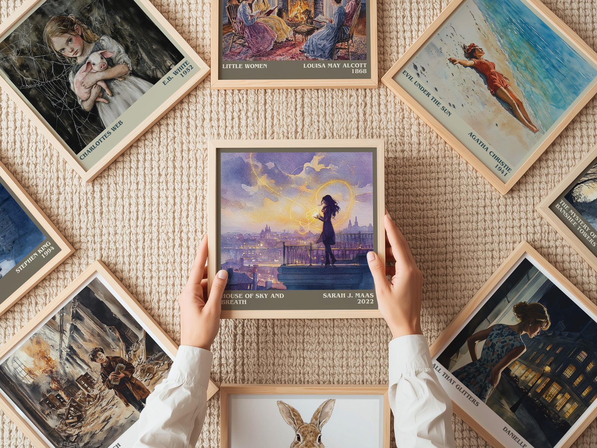 House of Sky and Breath literary print on bookshelf – Sarah J. Maas fan gift