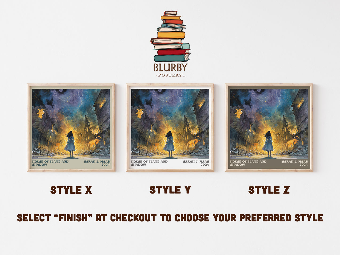 House Of Flame And Shadow literary art print colour and style options – Sarah J. Maas book art