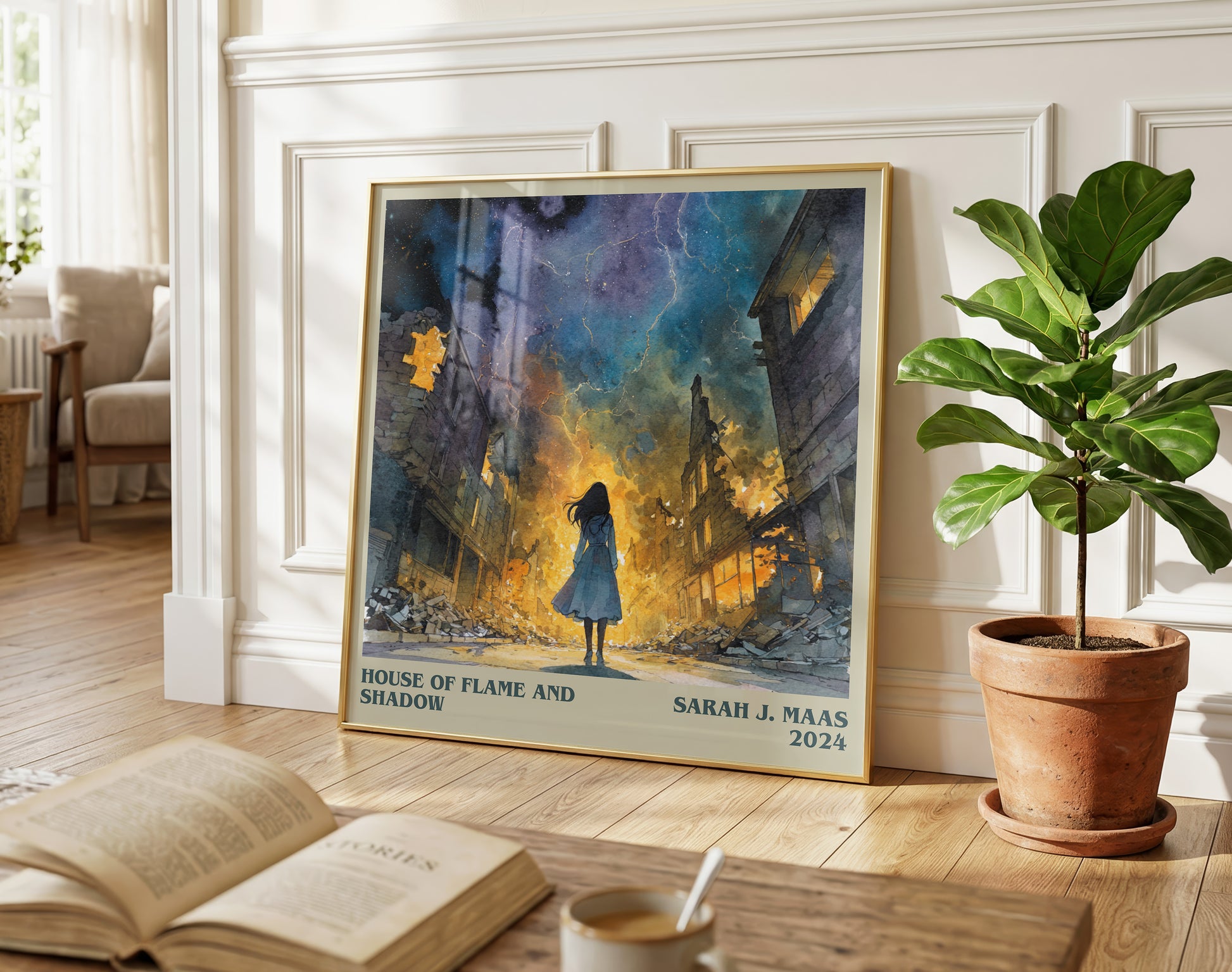House Of Flame And Shadow literary poster paired in gallery wall – literary art prints
