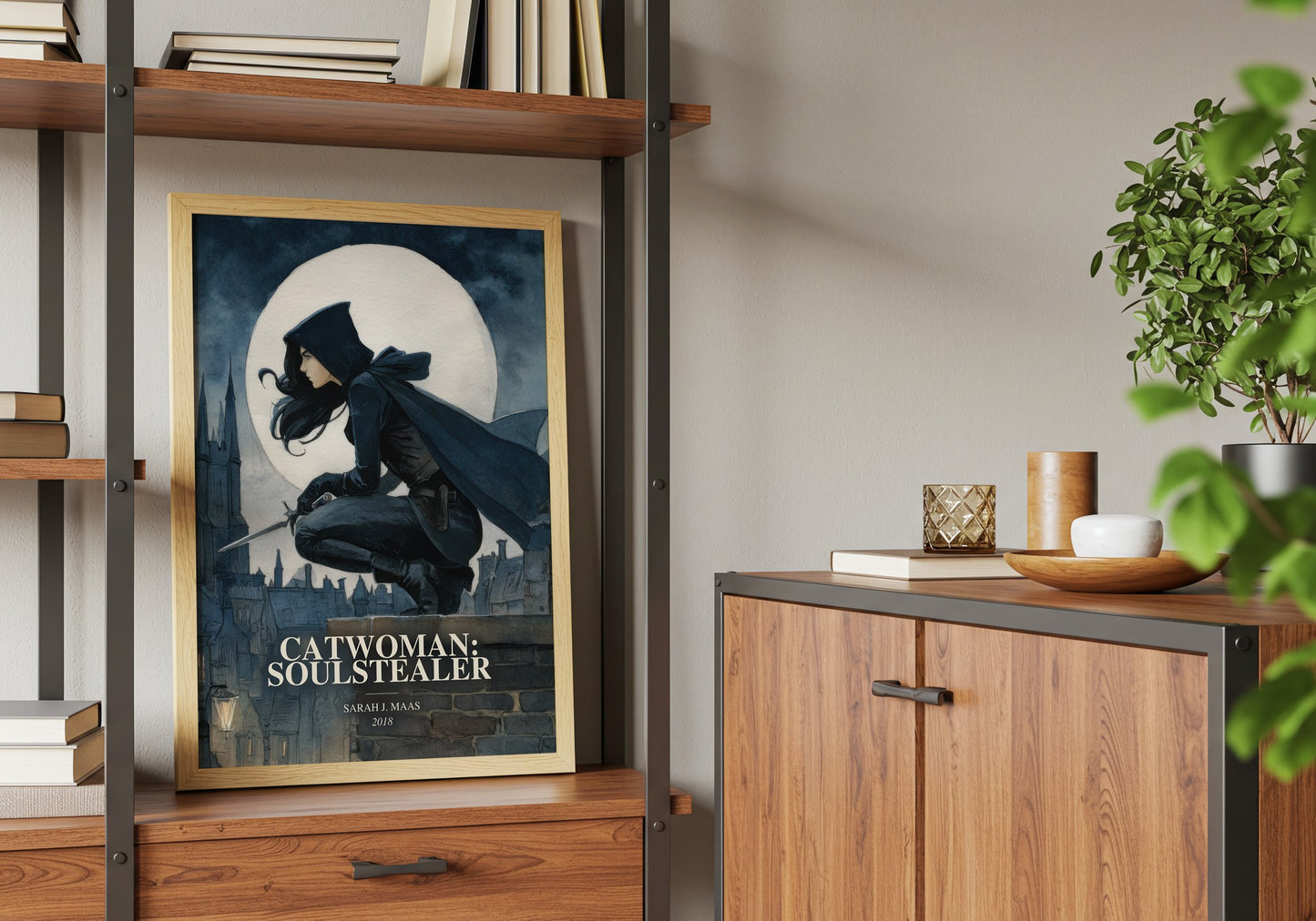 Catwoman: Soulstealer book watercolour illustration paper finish options – matte satin gloss