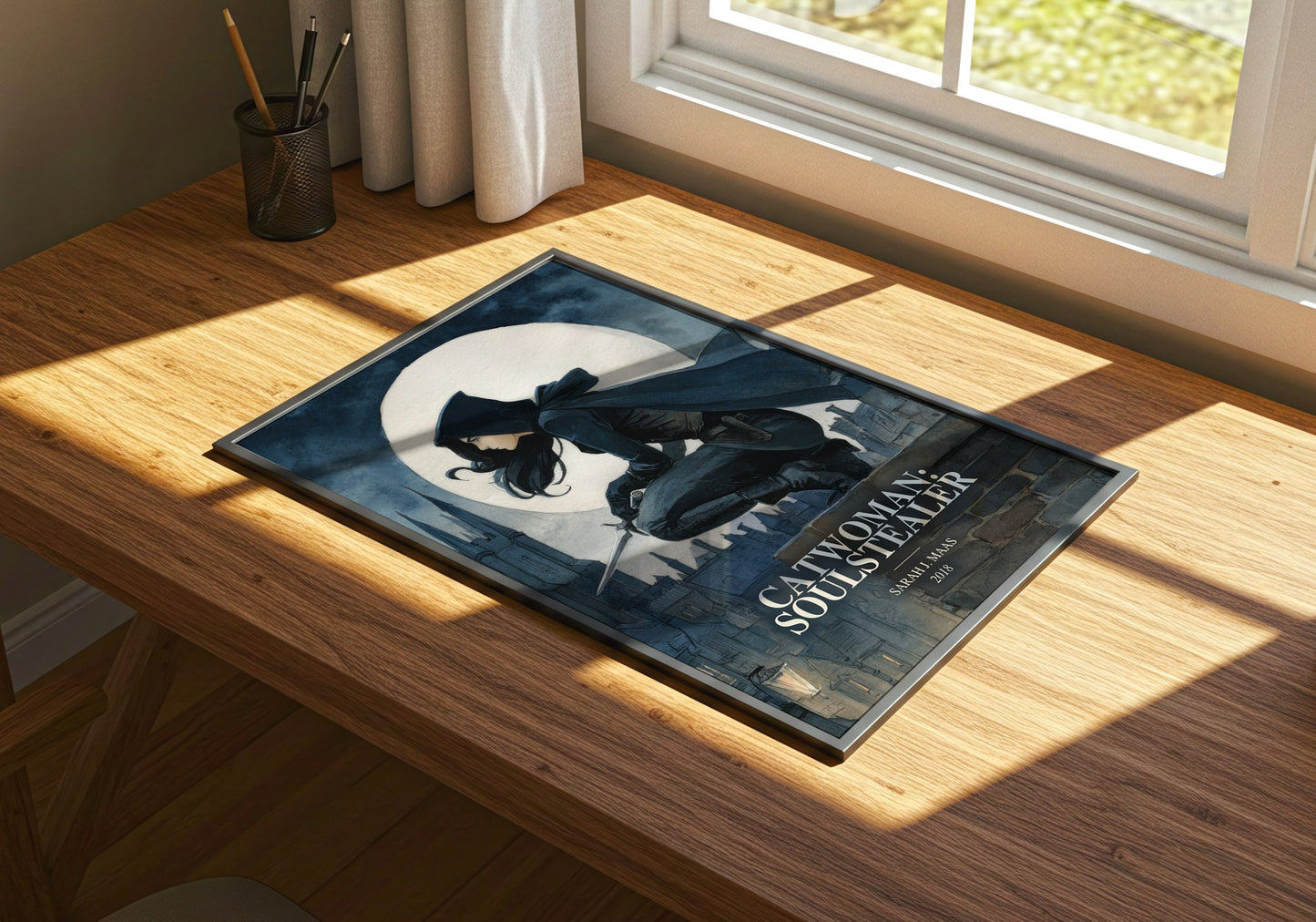 Catwoman: Soulstealer watercolour book poster framed on wall – young adult wall art