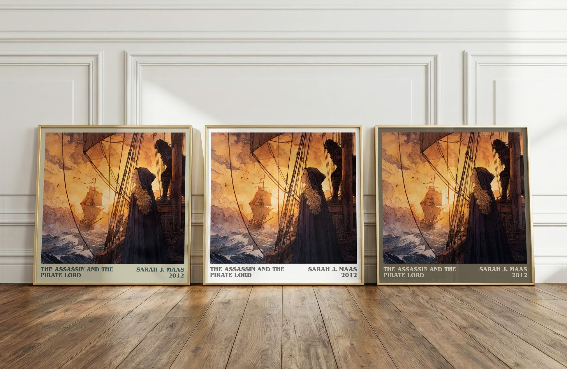 The Assassin And The Pirate Lord literary print framed by window – literary home decor