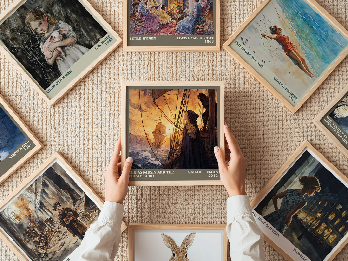 The Assassin And The Pirate Lord literary print on bookshelf – Sarah J. Maas fan gift