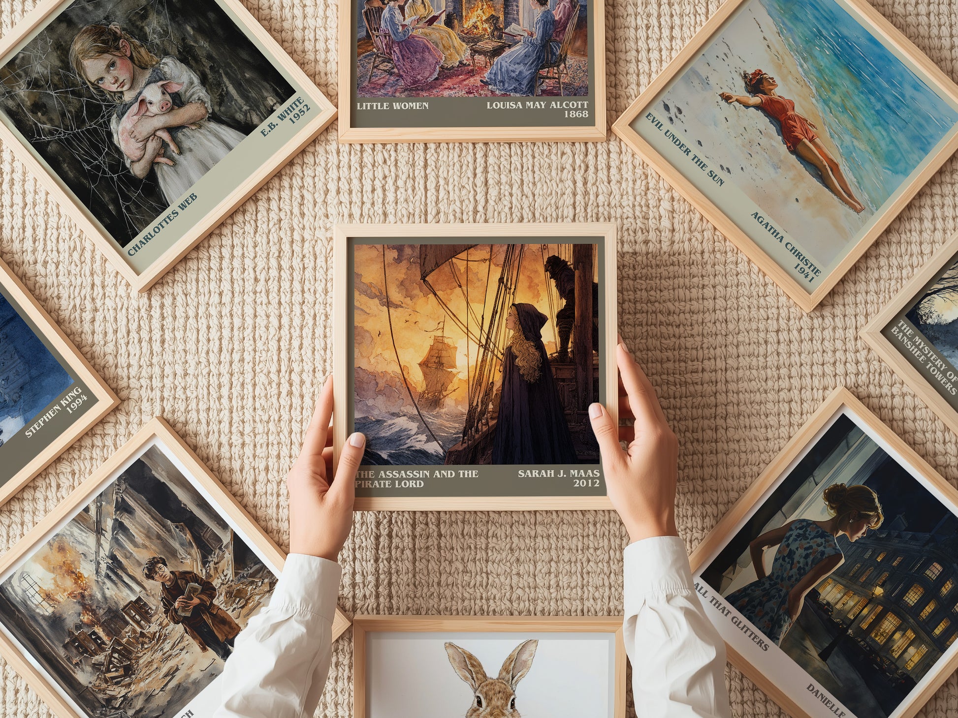 The Assassin And The Pirate Lord literary print on bookshelf – Sarah J. Maas fan gift