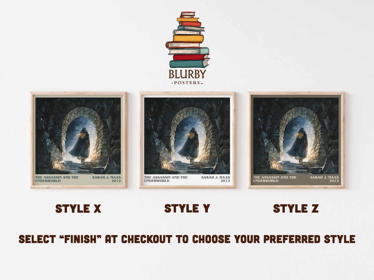 The Assassin And The Underworld literary art print colour and style options – Sarah J. Maas book art