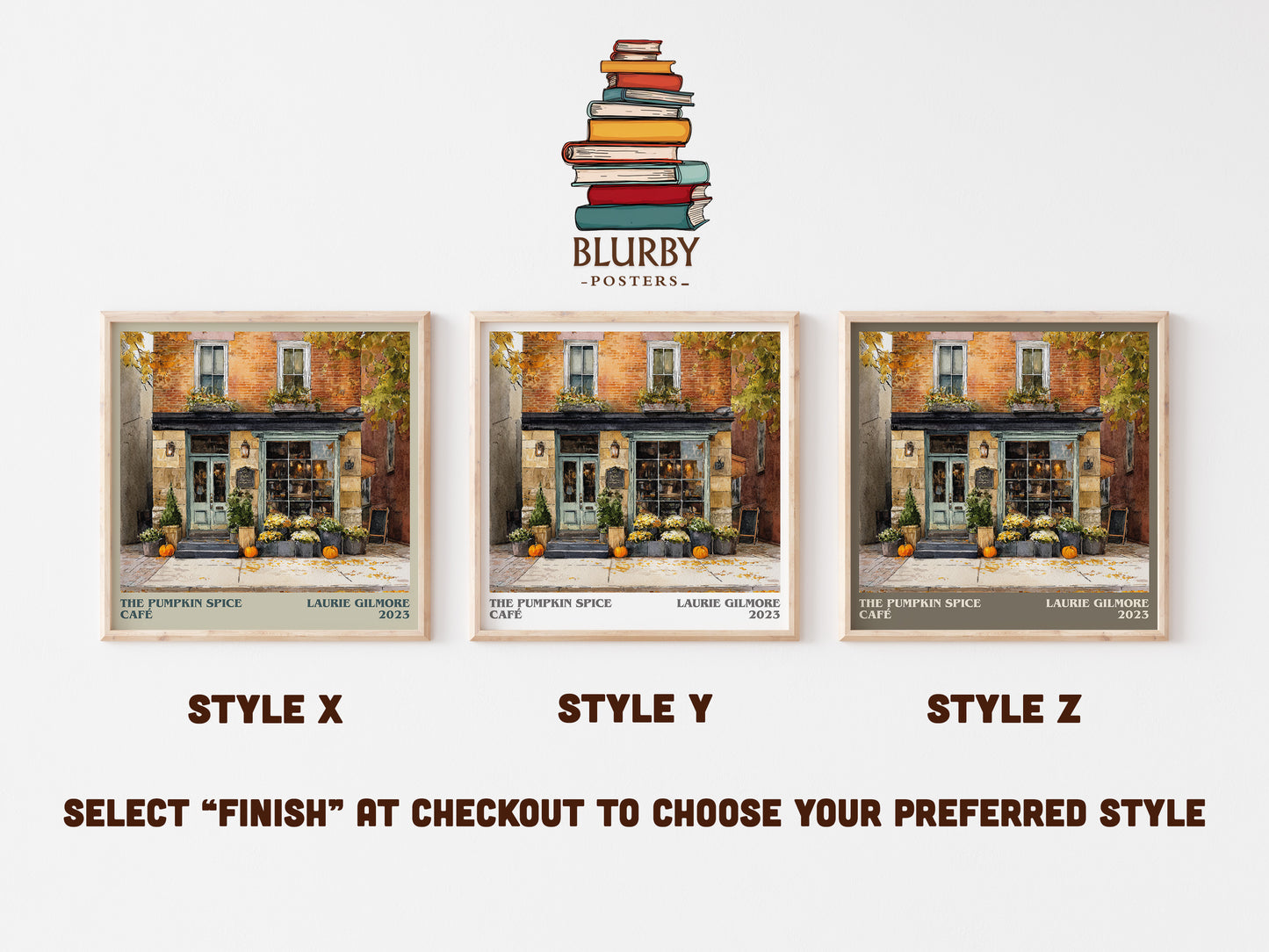 The Pumpkin Spice Café literary art print colour and style options – Laurie Gilmore book art