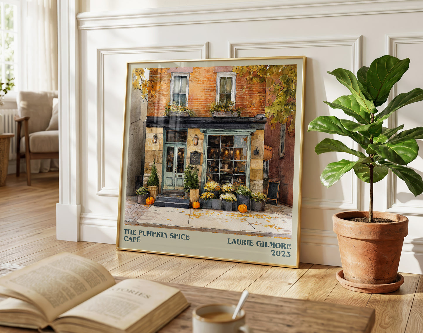 The Pumpkin Spice Café literary poster paired in gallery wall – literary art prints