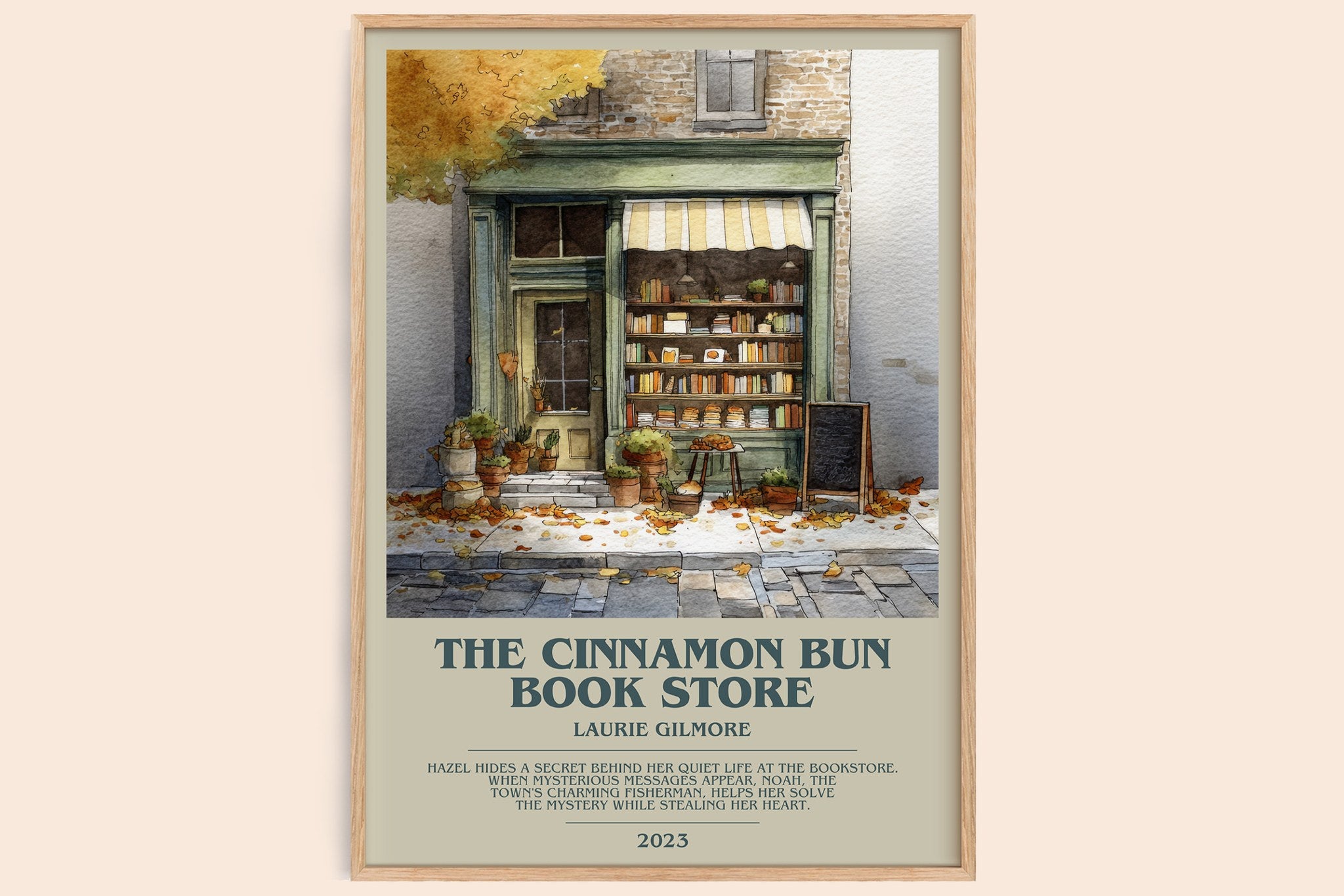 The Cinnamon Bun Book Store Bookish Wall Art by Laurie Gilmore