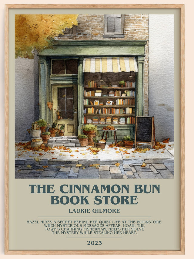 The Cinnamon Bun Book Store Bookish Wall Art by Laurie Gilmore