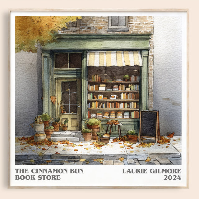 The Cinnamon Bun Book Store Literary Art Print by Laurie Gilmore