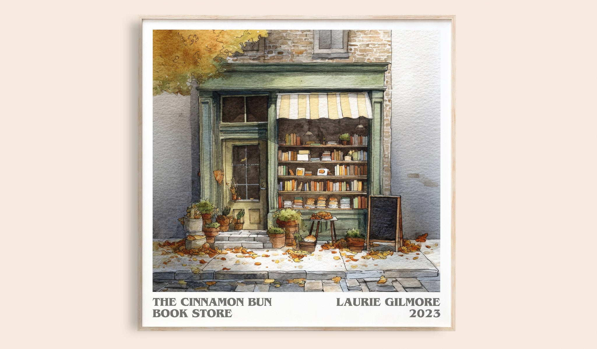 The Cinnamon Bun Book Store Literary Art Print by Laurie Gilmore