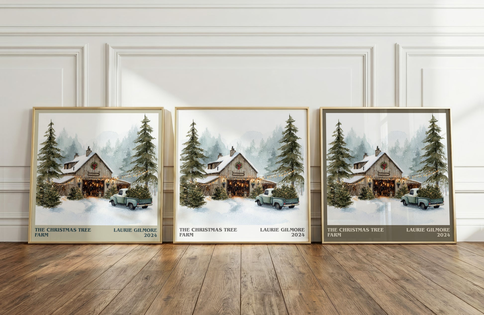 The Christmas Tree Farm literary print framed by window – literary home decor