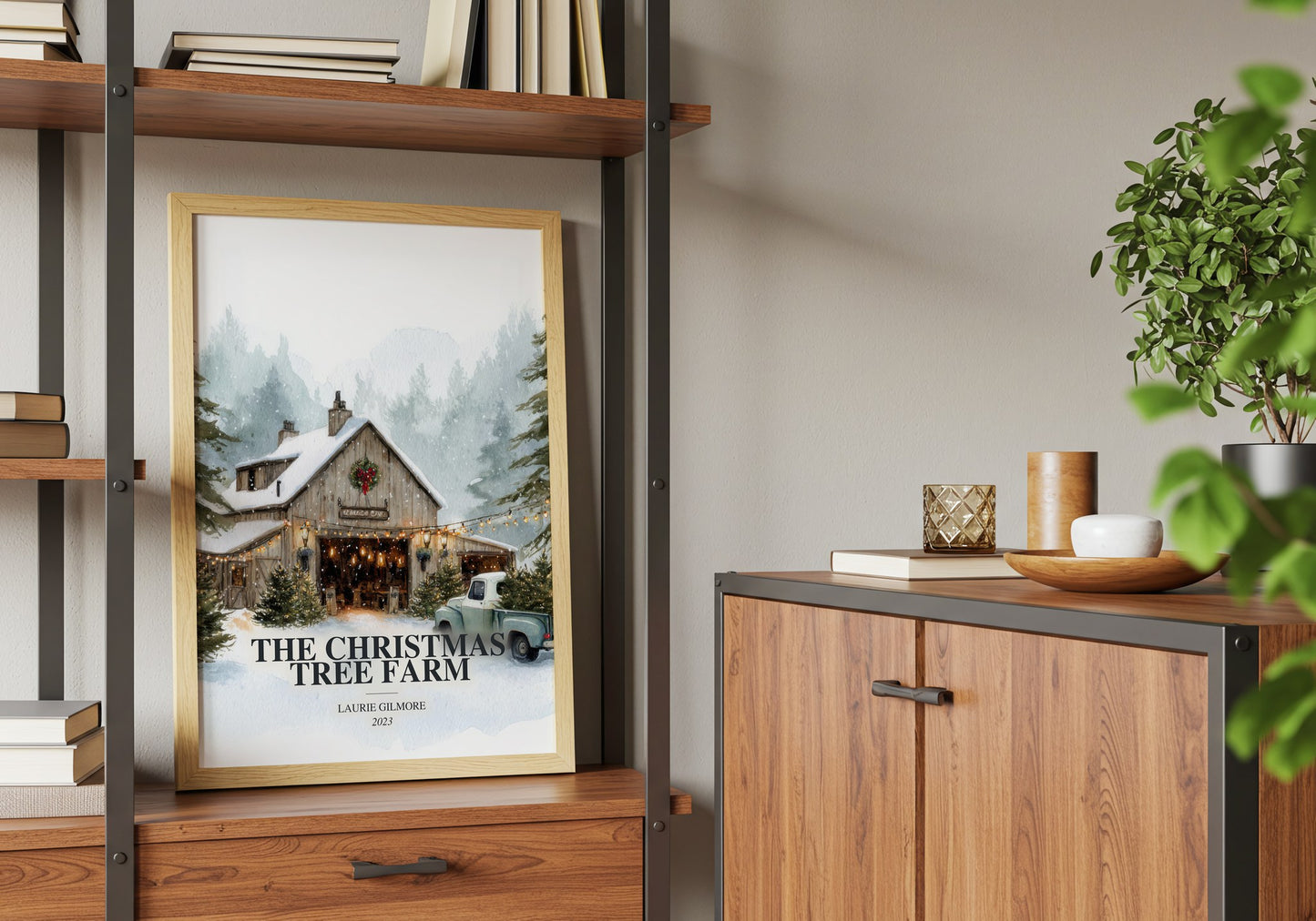 The Christmas Tree Farm book watercolour illustration paper finish options – matte satin gloss