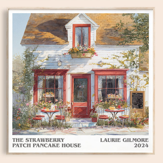 Strawberry Patch Pancake House Literary Art Print by Laurie Gilmore