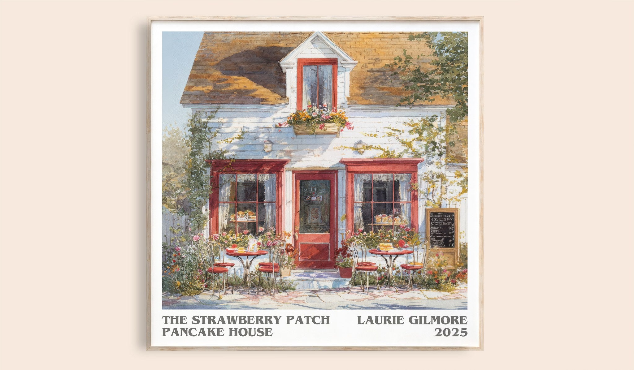Strawberry Patch Pancake House Literary Art Print by Laurie Gilmore