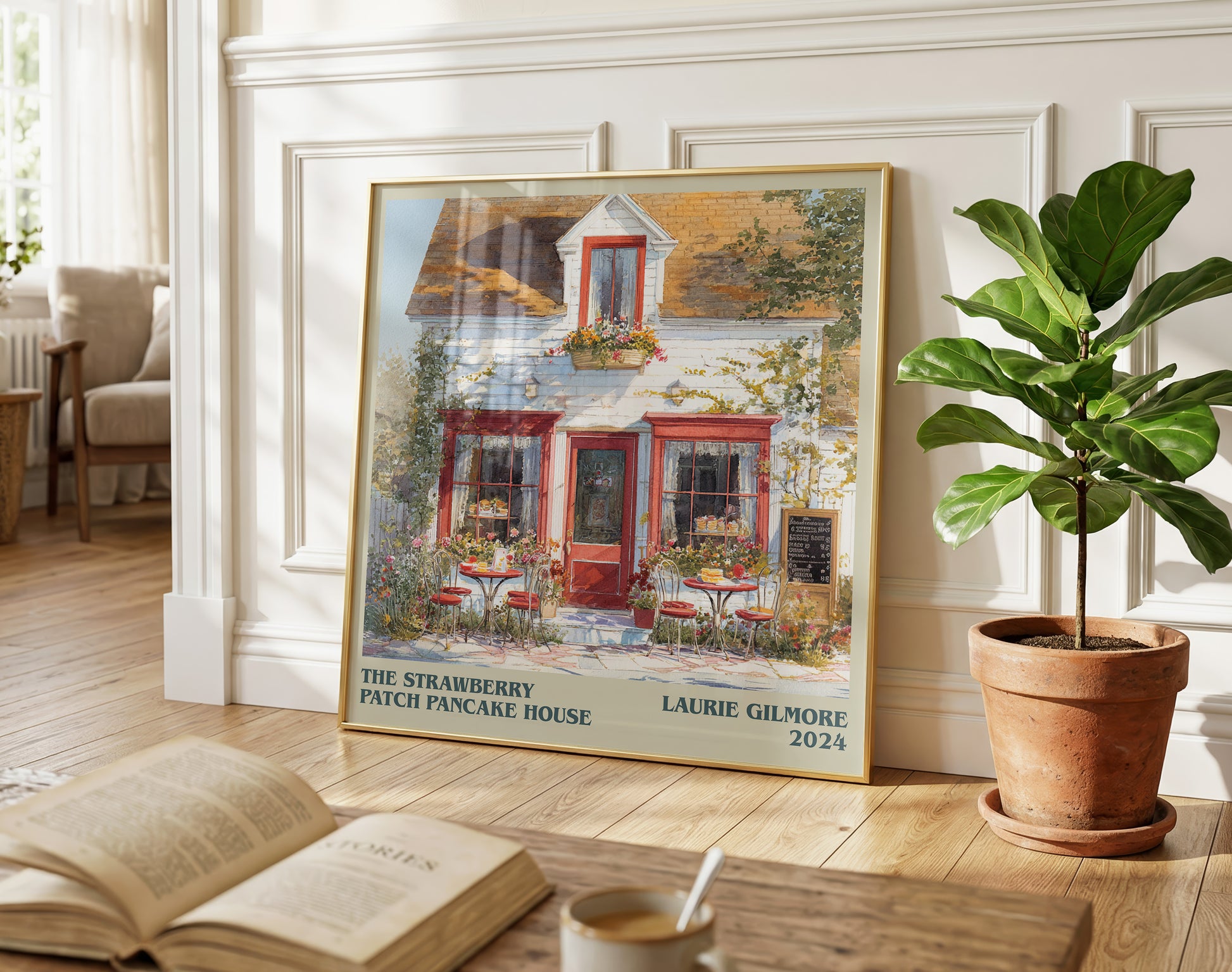 The Strawberry Patch Pancake House literary poster paired in gallery wall – literary art prints
