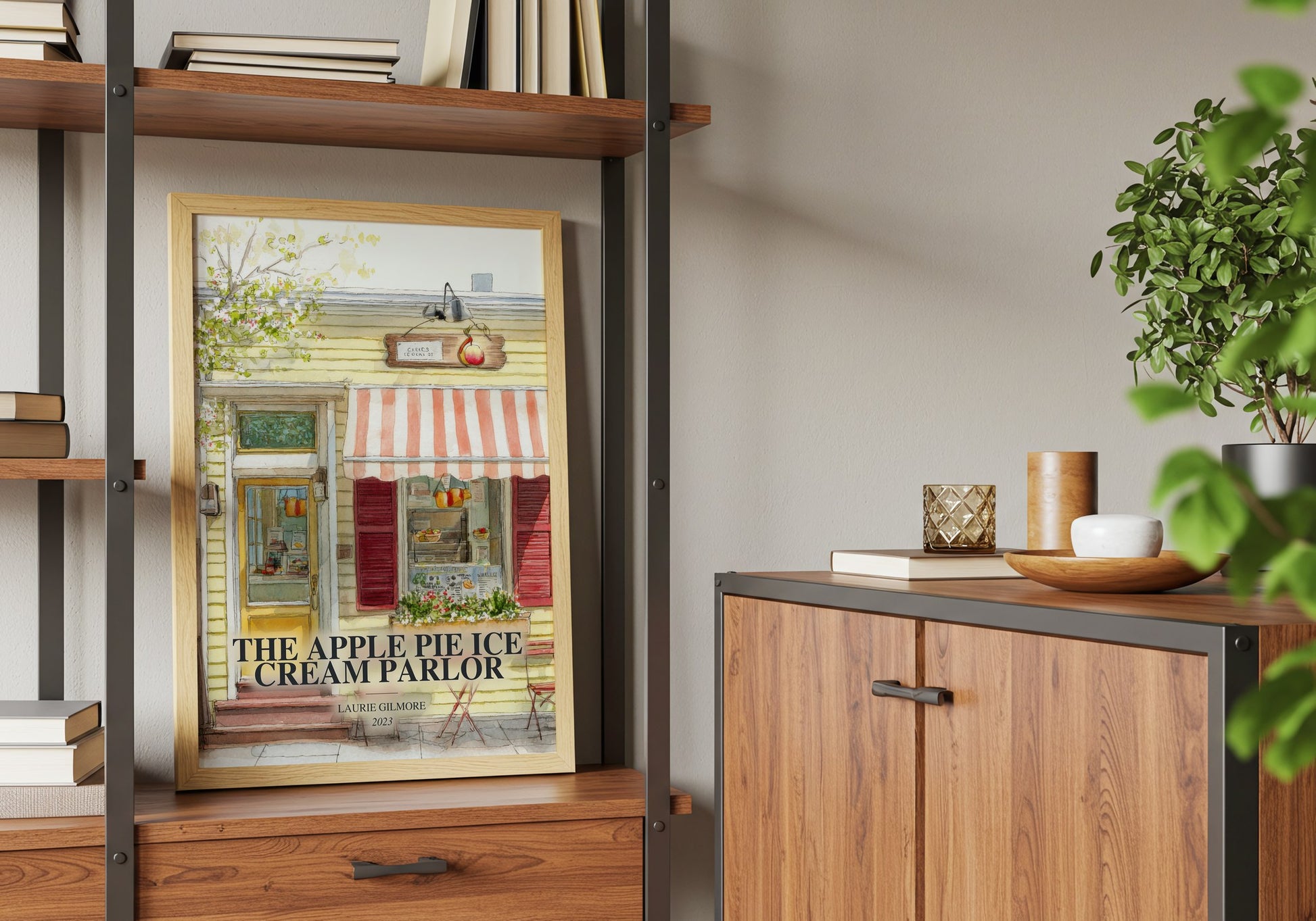 The Apple Pie Ice Cream Parlor book watercolour illustration paper finish options – matte satin gloss