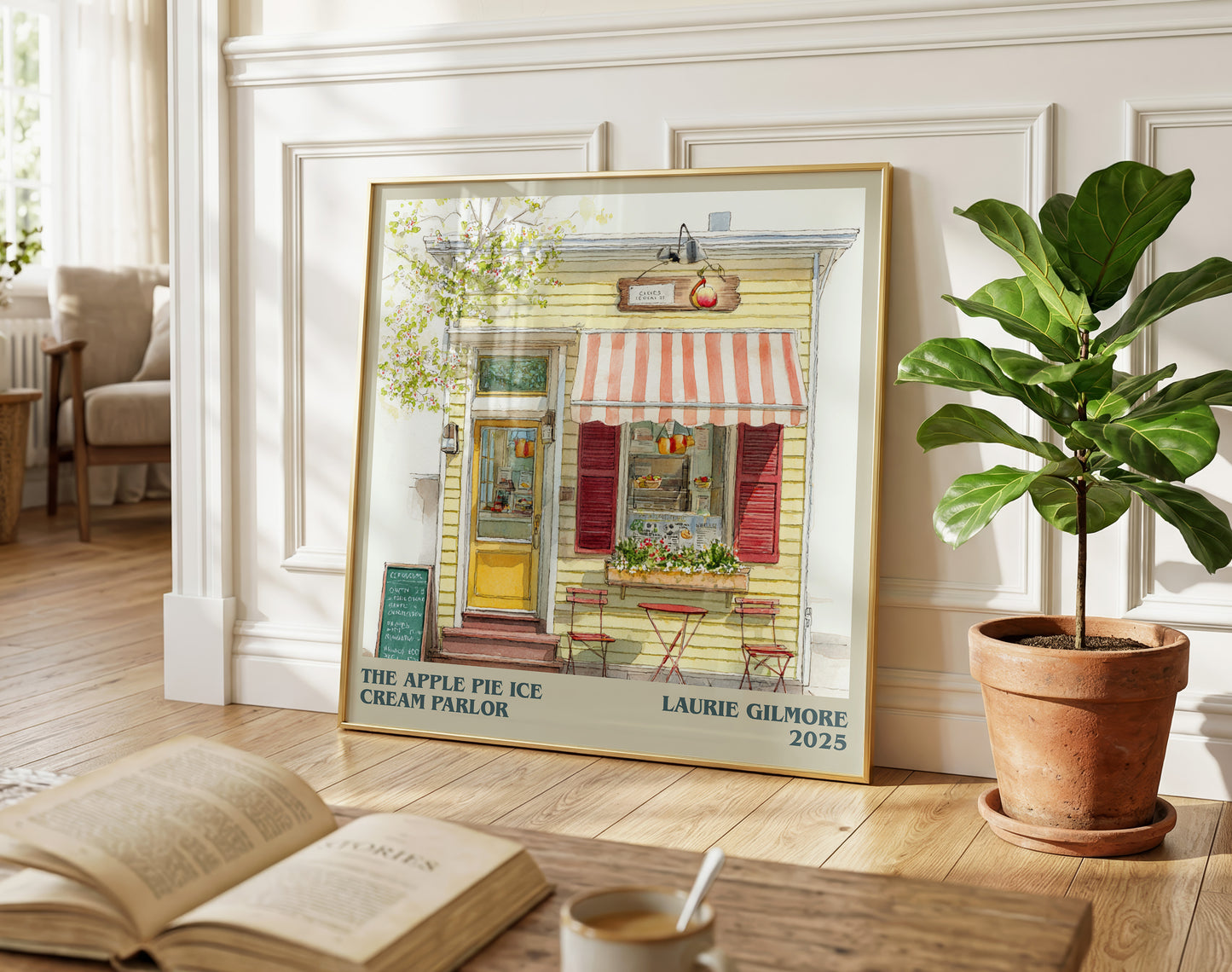 The Apple Pie Ice Cream Parlor literary poster paired in gallery wall – literary art prints