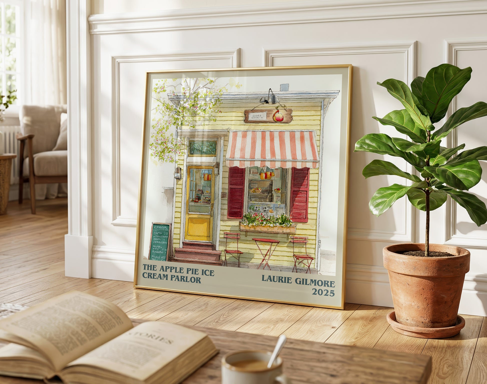 The Apple Pie Ice Cream Parlor literary poster paired in gallery wall – literary art prints
